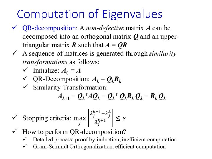 Computation of Eigenvalues 