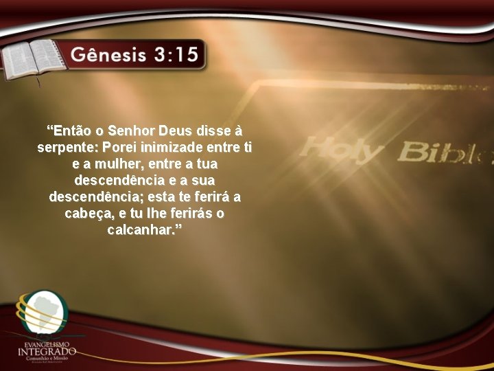 “Então o Senhor Deus disse à serpente: Porei inimizade entre ti e a mulher,