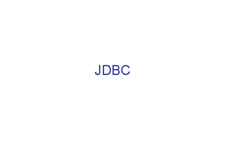 JDBC 