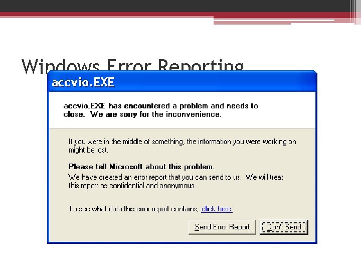 Windows Error Reporting 