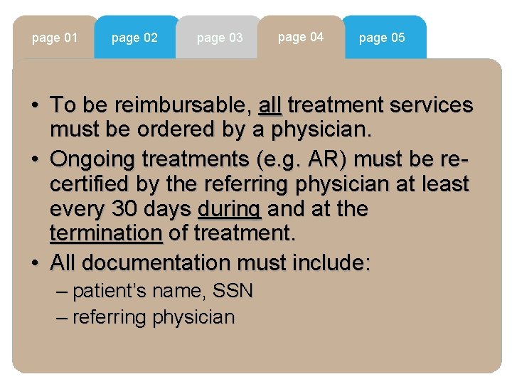 page 01 page 02 page 03 page 04 page 05 • To be reimbursable,