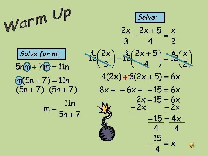 Solve: Solve for m: 4 3 +- 6 