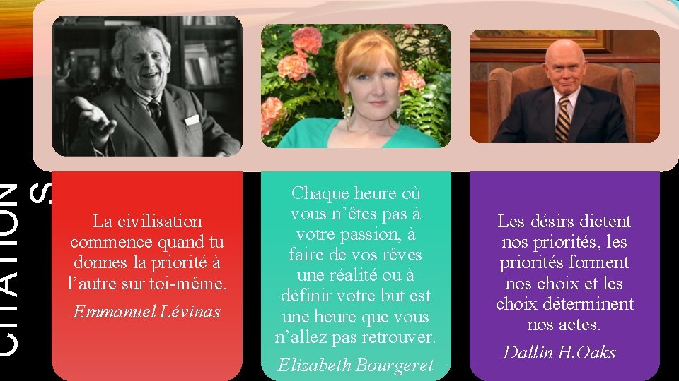 Les Semaines Des Priorits Les Trois Premires Places