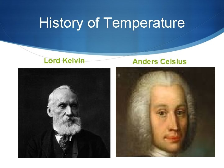 History of Temperature Lord Kelvin Anders Celsius 