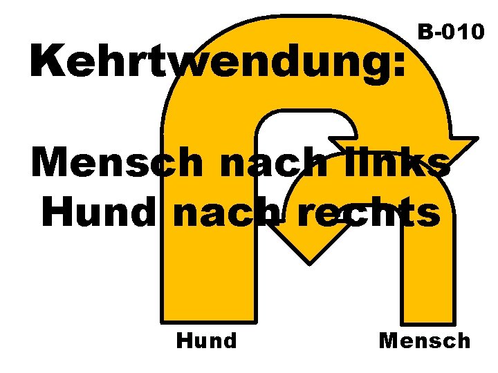 Kehrtwendung: B-010 Mensch nach links Hund nach rechts Hund Mensch 