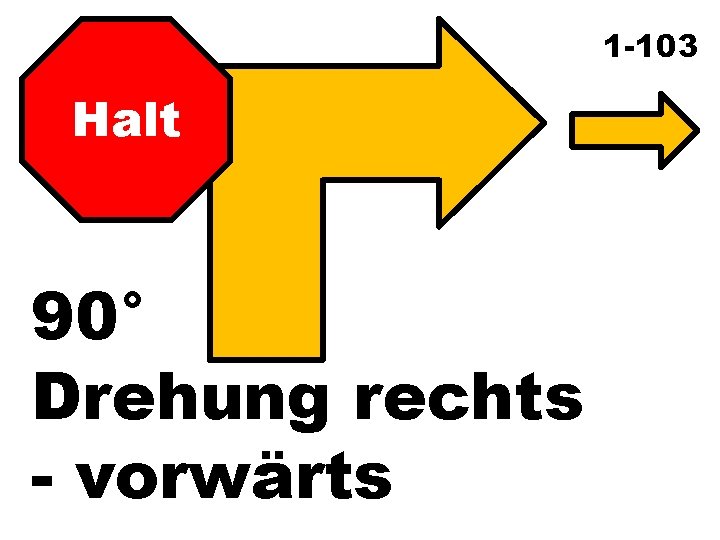 1 -103 Halt 90° Drehung rechts - vorwärts 