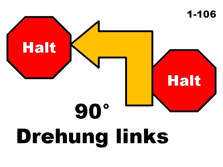 1 -106 Halt 90° Drehung links 