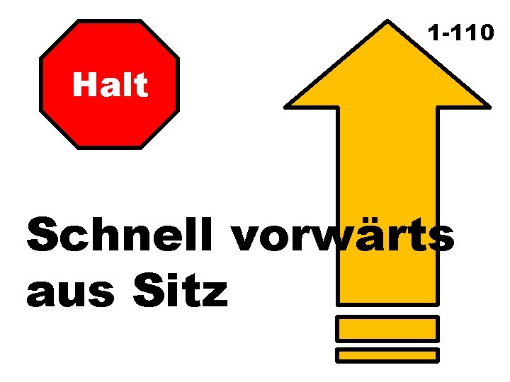 1 -110 Halt Schnell vorwärts aus Sitz 
