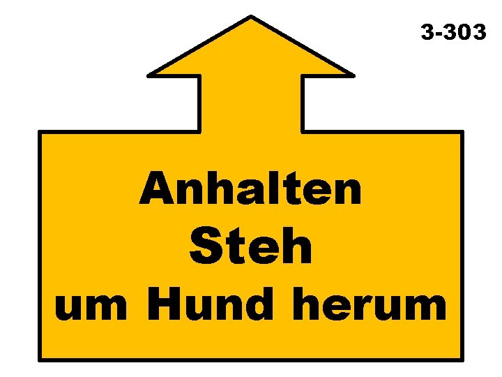 3 -303 Anhalten Steh um Hund herum 