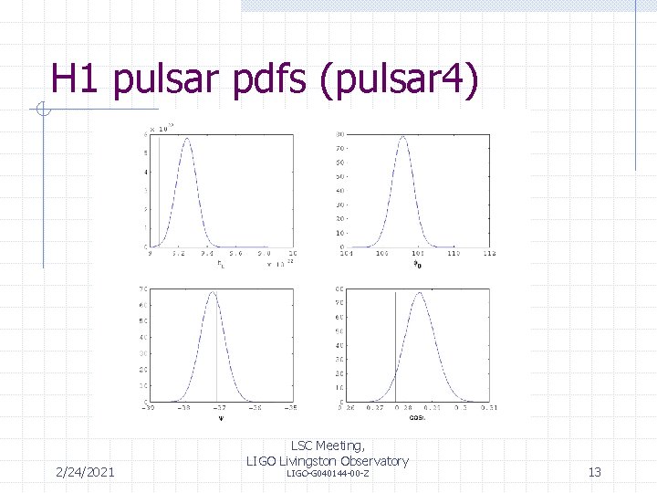 H 1 pulsar pdfs (pulsar 4) 2/24/2021 LSC Meeting, LIGO Livingston Observatory LIGO-G 040144