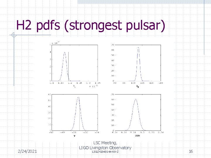 H 2 pdfs (strongest pulsar) 2/24/2021 LSC Meeting, LIGO Livingston Observatory LIGO-G 040144 -00