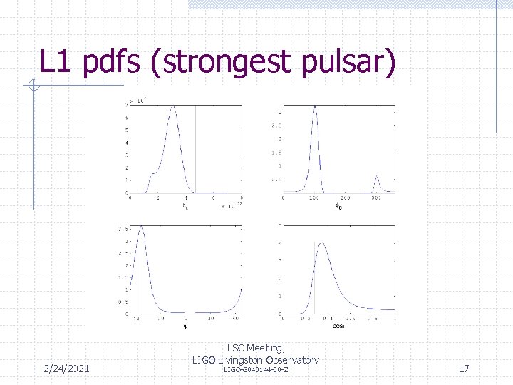 L 1 pdfs (strongest pulsar) 2/24/2021 LSC Meeting, LIGO Livingston Observatory LIGO-G 040144 -00