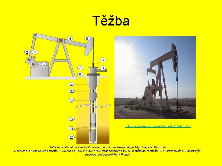 Těžba http: //cs. wikipedia. org/wiki/Zemn%C 3%AD_plyn Autorem materiálu a všech jeho částí, není-li uvedeno