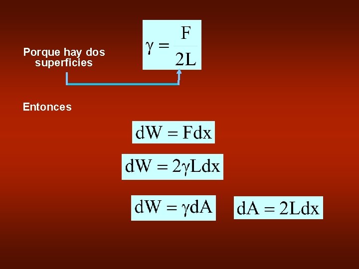 Porque hay dos superficies Entonces 