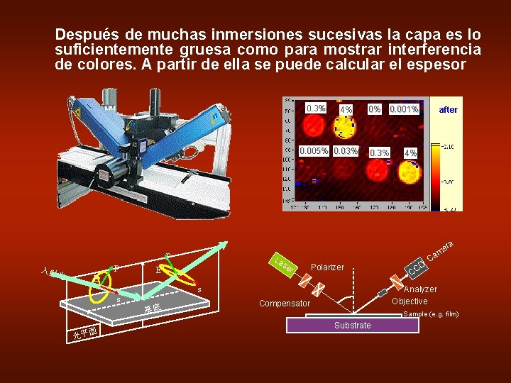 Después de muchas inmersiones sucesivas la capa es lo suficientemente gruesa como para mostrar