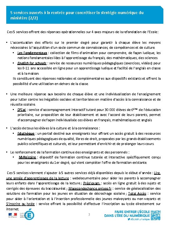5 services ouverts à la rentrée pour concrétiser la stratégie numérique du ministère (2/2)