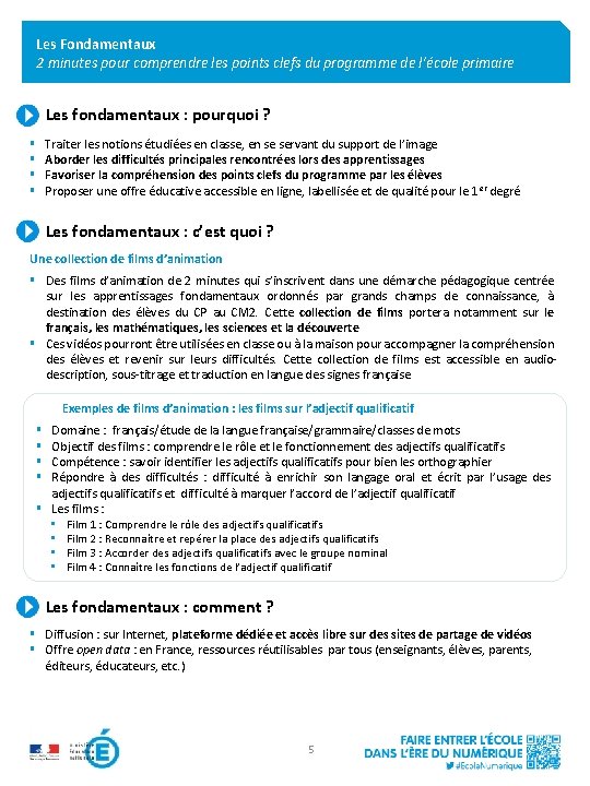 Les Fondamentaux 2 minutes pour comprendre les points clefs du programme de l’école primaire