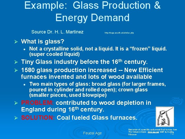 Example: Glass Production & Energy Demand Source Dr. H. L. Martinez Ø http: //buga.