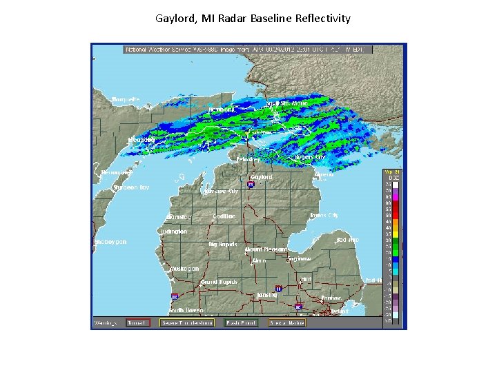 Gaylord, MI Radar Baseline Reflectivity 