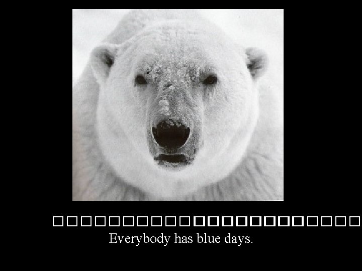 ��������� Everybody has blue days. 