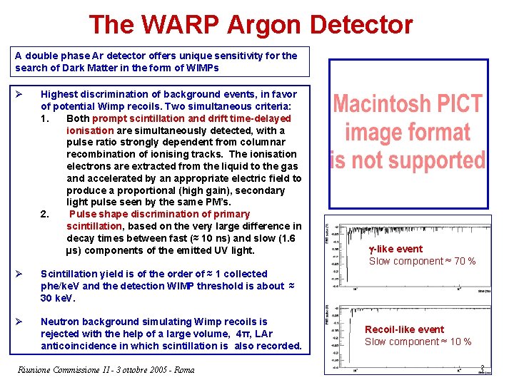 The WARP Argon Detector A double phase Ar detector offers unique sensitivity for the