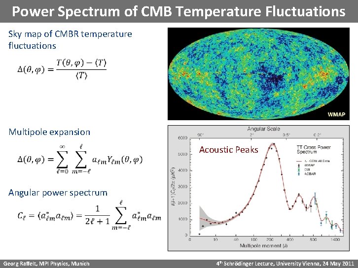 Power Spectrum of CMB Temperature Fluctuations Sky map of CMBR temperature fluctuations Multipole expansion