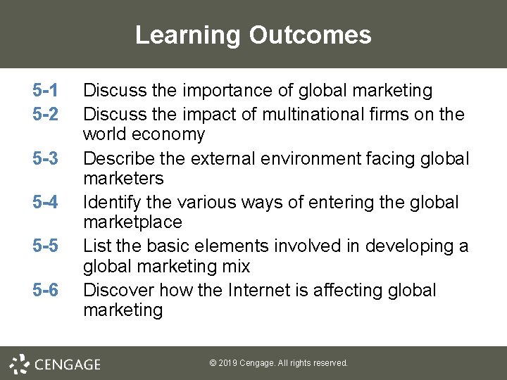 Learning Outcomes 5 -1 5 -2 5 -3 5 -4 5 -5 5 -6