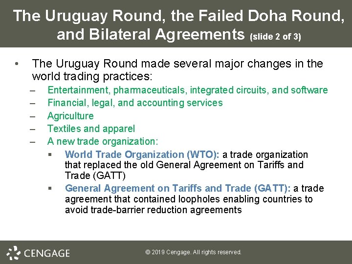 The Uruguay Round, the Failed Doha Round, and Bilateral Agreements (slide 2 of 3)