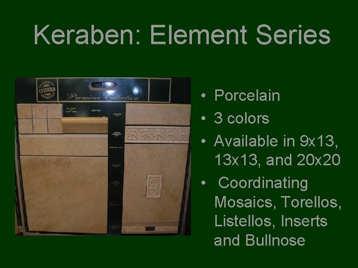 Keraben: Element Series • Porcelain • 3 colors • Available in 9 x 13,