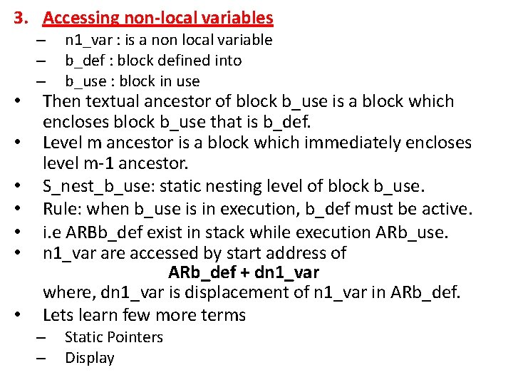 3. Accessing non-local variables • • – – – n 1_var : is a