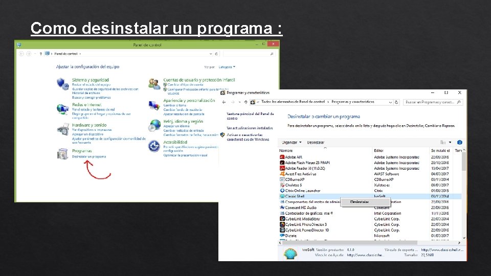Como desinstalar un programa : 