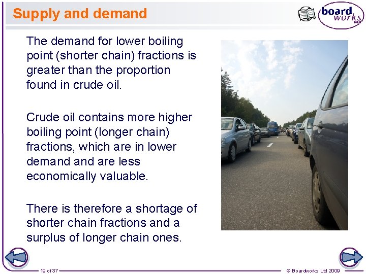 Supply and demand The demand for lower boiling point (shorter chain) fractions is greater