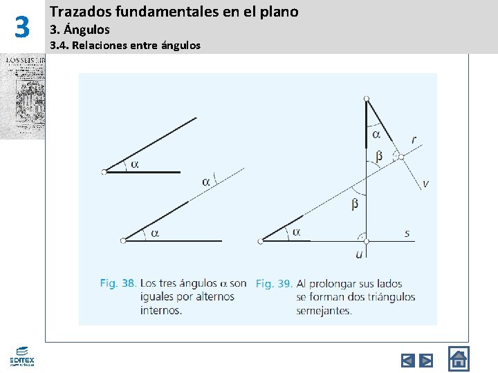 3 Trazados fundamentales en el plano 3. Ángulos 3. 4. Relaciones entre ángulos 3 Trazados fundamentales en el plano 3. Ángulos 3. 4. Relaciones entre ángulos