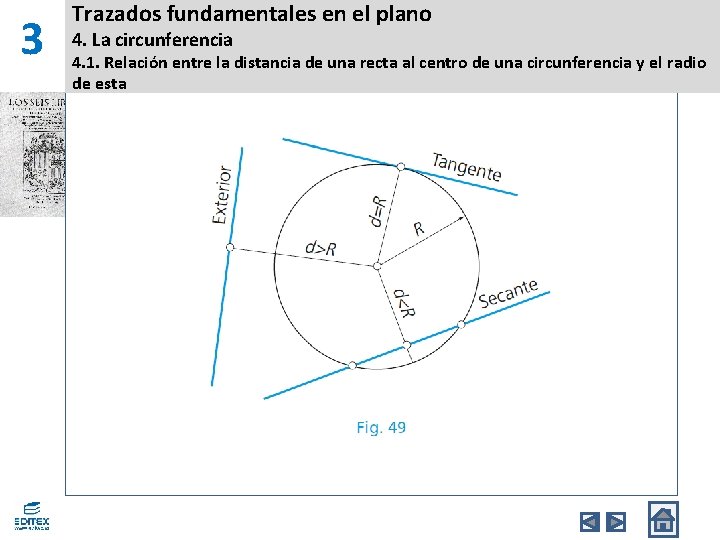 3 Trazados fundamentales en el plano 4. La circunferencia 4. 1. Relación entre la 3 Trazados fundamentales en el plano 4. La circunferencia 4. 1. Relación entre la