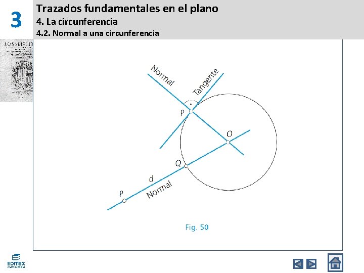 3 Trazados fundamentales en el plano 4. La circunferencia 4. 2. Normal a una 3 Trazados fundamentales en el plano 4. La circunferencia 4. 2. Normal a una