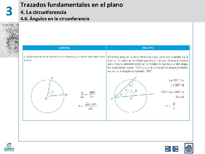 3 Trazados fundamentales en el plano 4. La circunferencia 4. 6. Ángulos en la 3 Trazados fundamentales en el plano 4. La circunferencia 4. 6. Ángulos en la