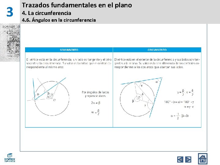 3 Trazados fundamentales en el plano 4. La circunferencia 4. 6. Ángulos en la 3 Trazados fundamentales en el plano 4. La circunferencia 4. 6. Ángulos en la