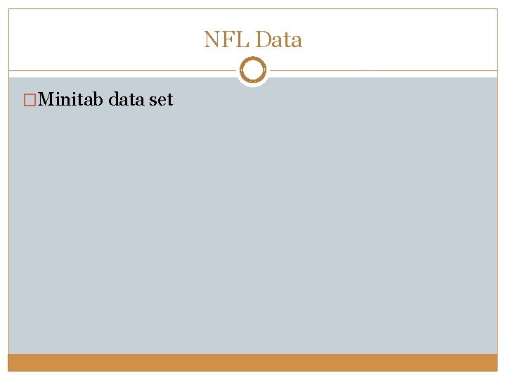 NFL Data �Minitab data set 