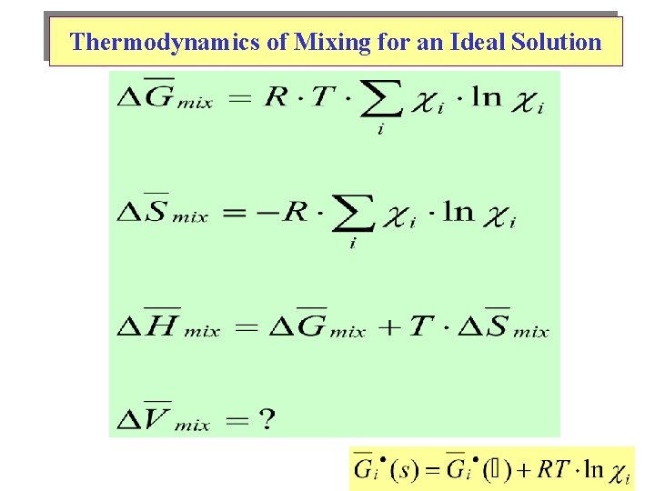 Thermodynamics of Mixing for an Ideal Solution 