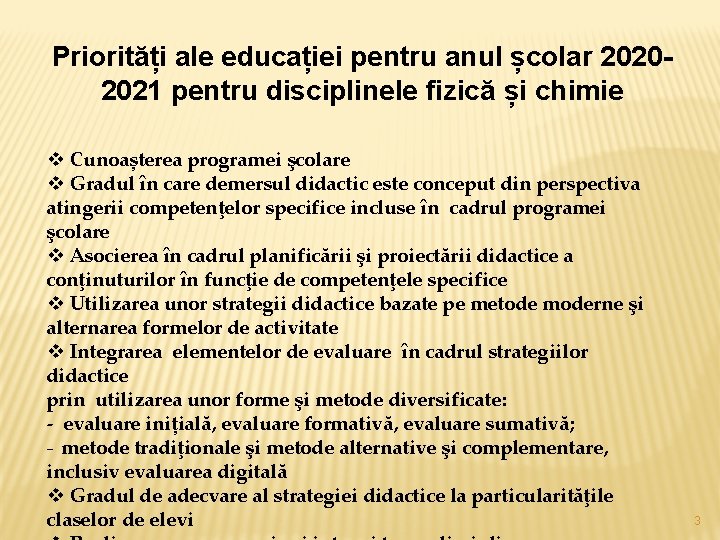 Priorități ale educației pentru anul școlar 20202021 pentru disciplinele fizică și chimie v Cunoașterea