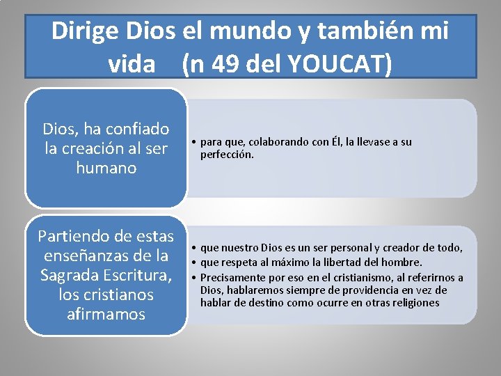 Dirige Dios el mundo y también mi vida (n 49 del YOUCAT) Dios, ha