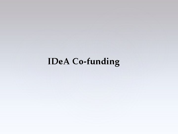 IDe. A Co-funding 