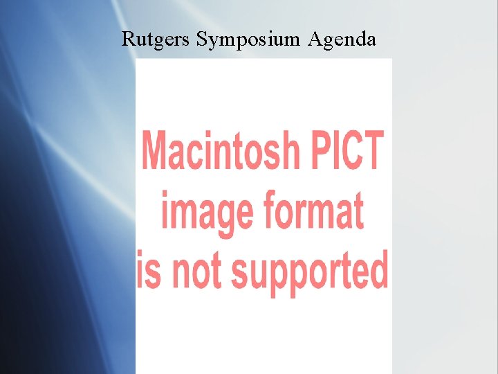 Rutgers Symposium Agenda 