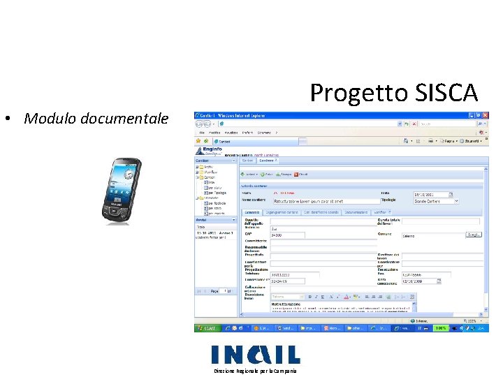 Progetto SISCA • Modulo documentale Direzione Regionale per la Campania 