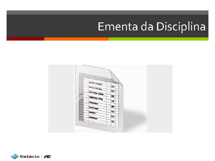 Ementa da Disciplina 