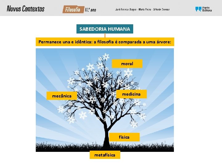 SABEDORIA HUMANA Permanece una e idêntica: a filosofia é comparada a uma árvore: moral SABEDORIA HUMANA Permanece una e idêntica: a filosofia é comparada a uma árvore: moral