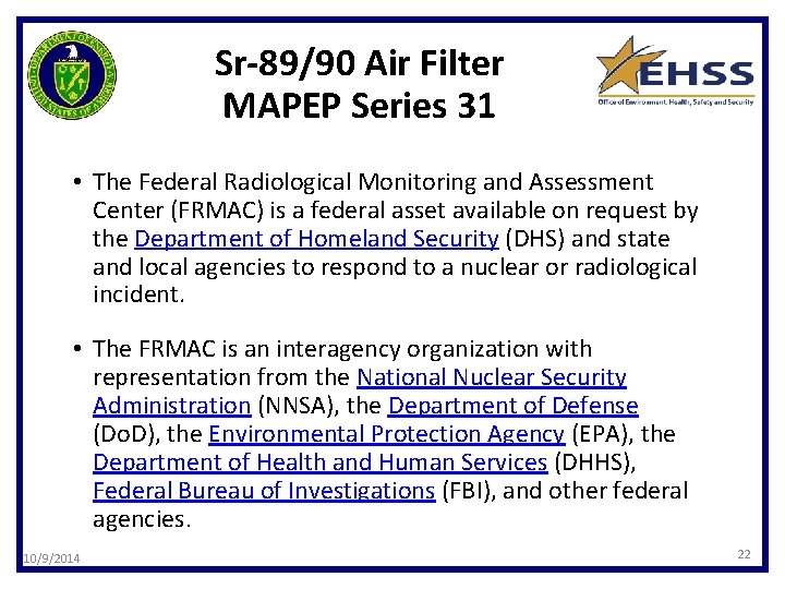 Sr-89/90 Air Filter MAPEP Series 31 • The Federal Radiological Monitoring and Assessment Center