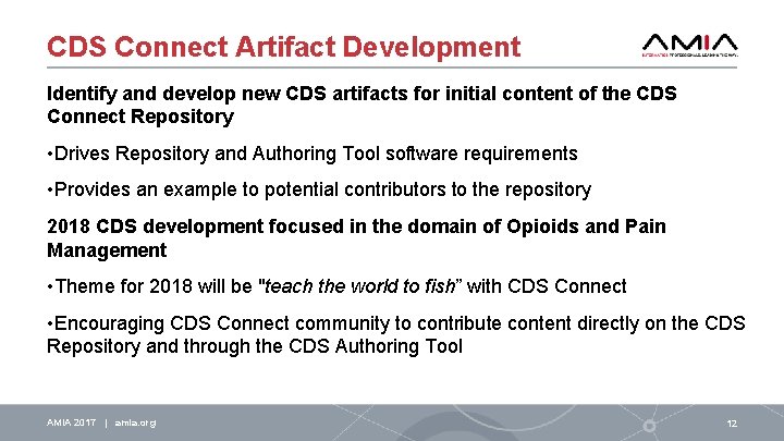 CDS Connect Artifact Development Identify and develop new CDS artifacts for initial content of