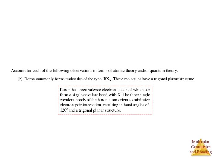 Molecular Geometries and Bonding 