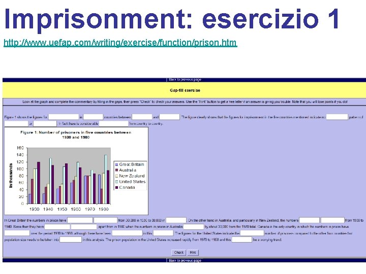 Imprisonment: esercizio 1 http: //www. uefap. com/writing/exercise/function/prison. htm 